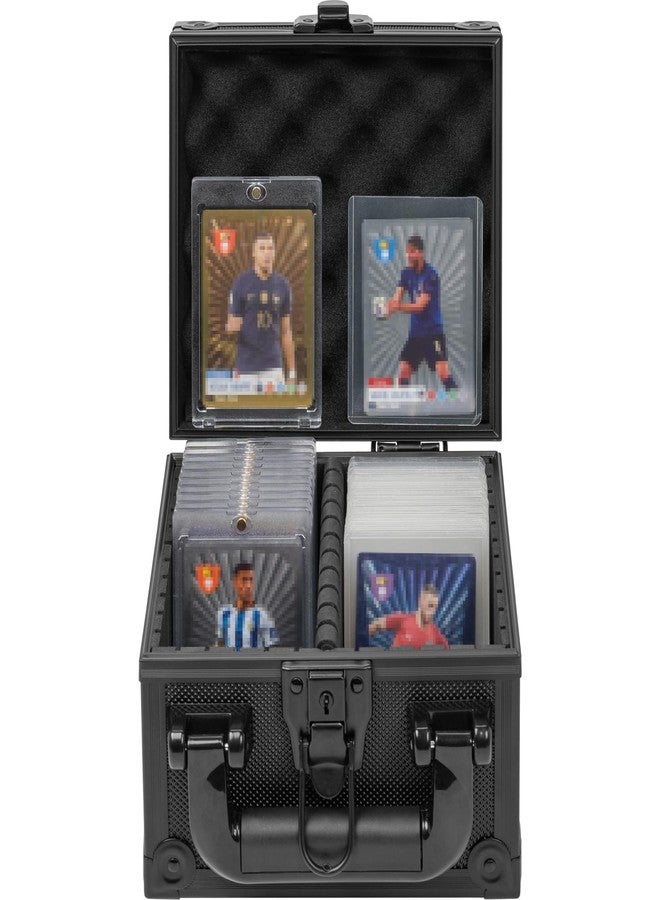 OUUTMEE Toploaders Storage Box for 3" x 4" 35pt Rigid Card, Top Loader Storage with 3 Partition Holds 150+ Toploaders, Magnetic Card Holders - Image 1